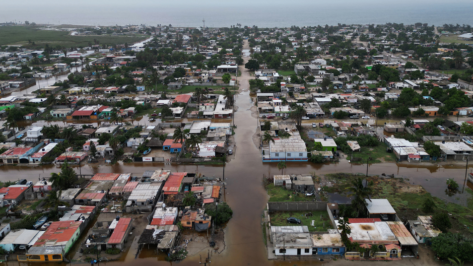 Flooded streets after a big storm