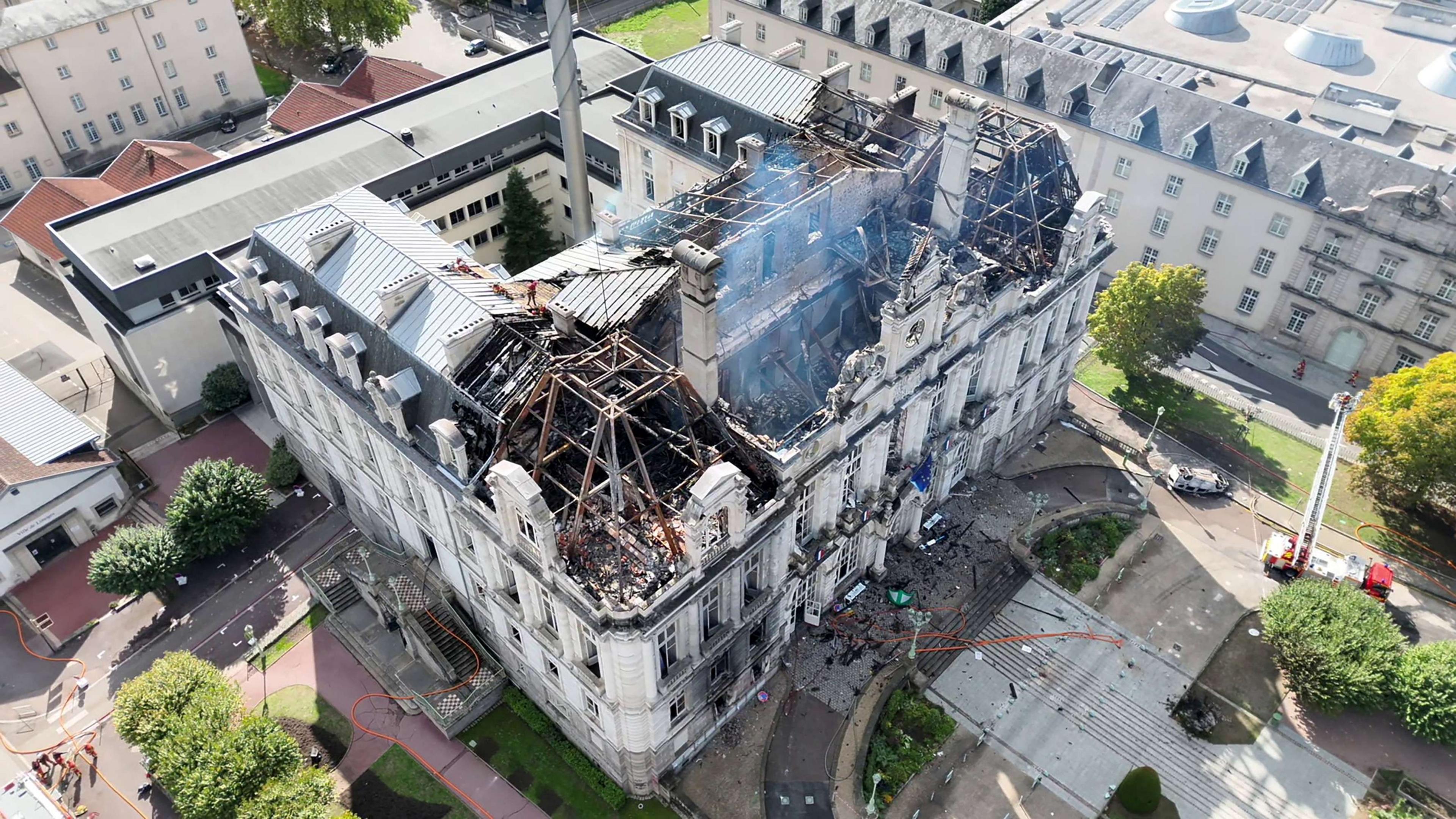 Historic Town Hall Razed After Protest Fire; Suspect Arrested in France