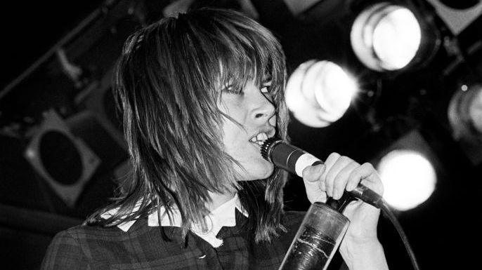 Chrissy Amphlett performing on stage
