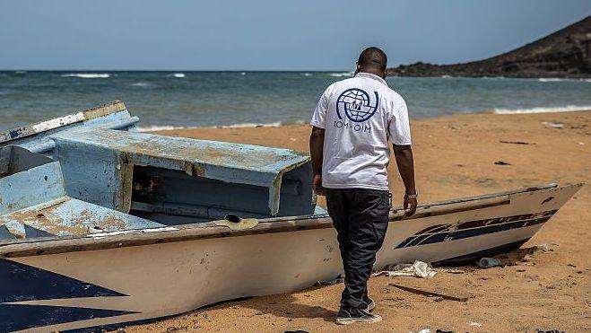 Boat wreckage on the coast