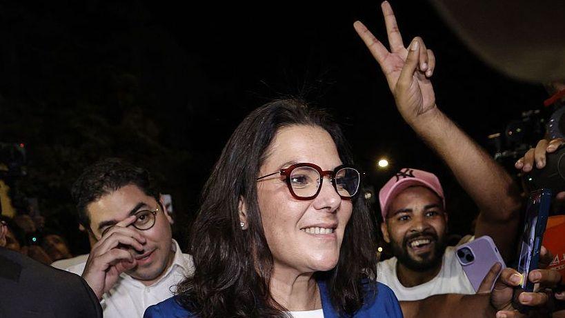 Fatima Zahra El Mansouri in a blue blazer