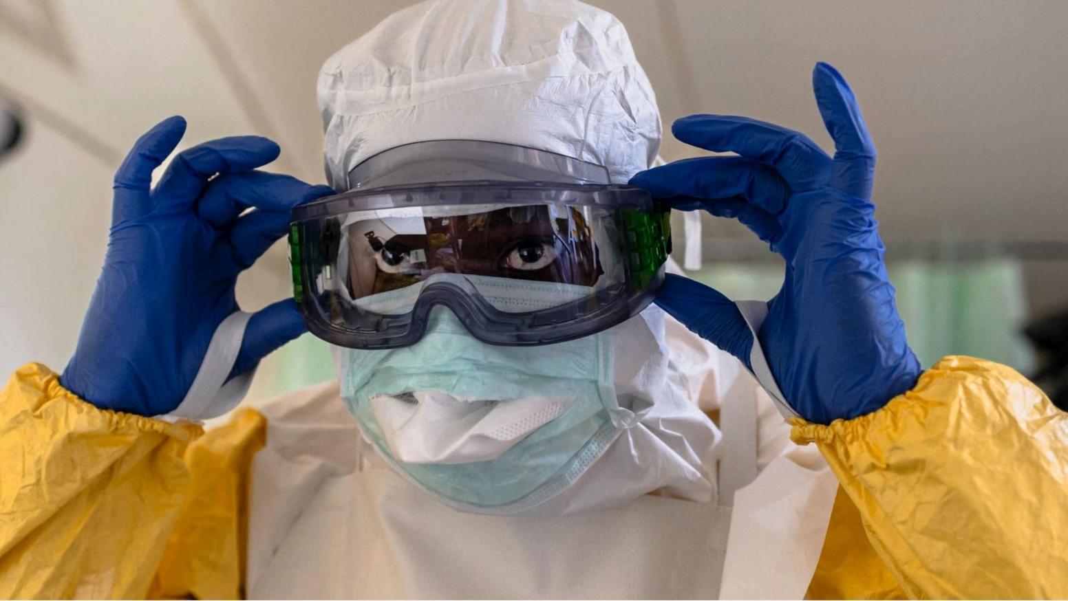 Medical worker in full protective gear