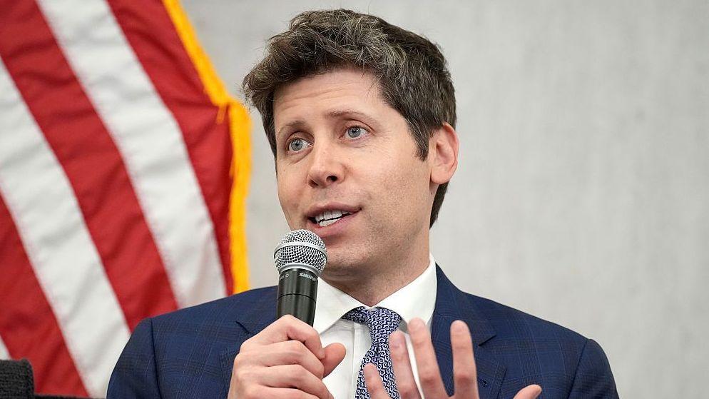 Sam Altman speaking at an event