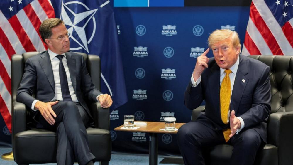 US President Donald Trump and NATO Secretary General Mark Rutte